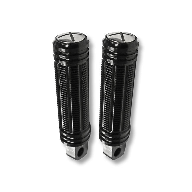 Burly, Stash foot pegs. Black anodized FOOTPEGS Burly Brand