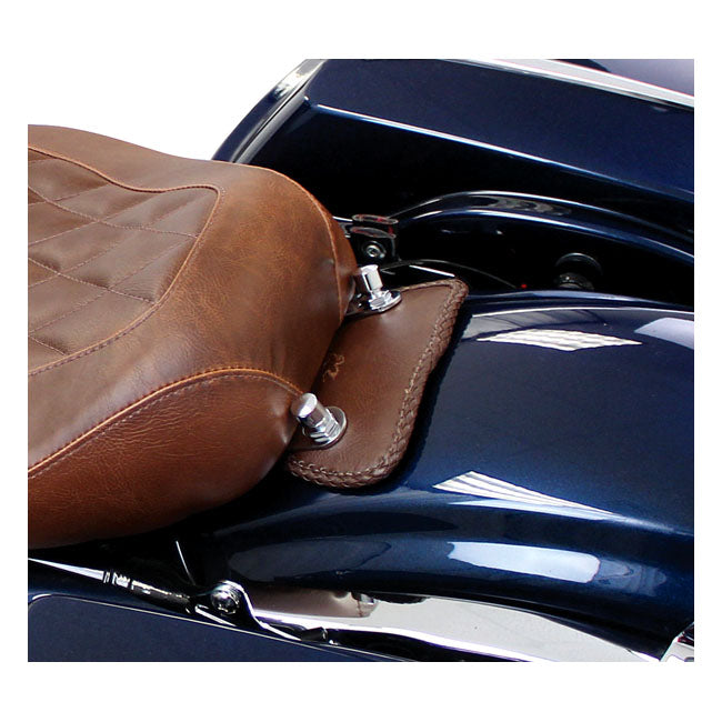 Mustang, mini fender bib. Plain with braided edges. Brown FENDER BIBS Mustang
