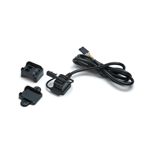 Kuryakyn, Handlebar USB charger / power point. Black POWER SOURCES 12 VOLT Kuryakyn