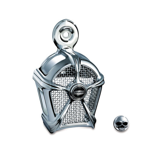 Kuryakyn, Mach 2 horn cover. Chrome/chrome mesh insert HORN COVERS Kuryakyn