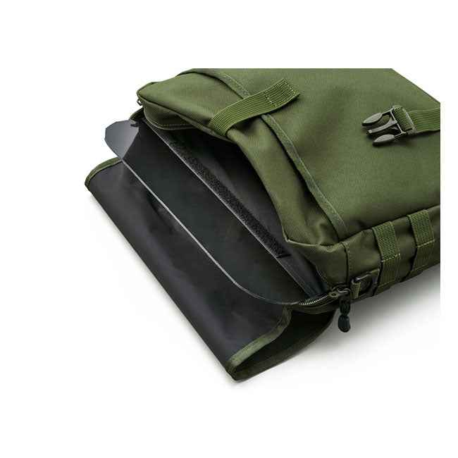 Daytona, canvas saddlebag. Green Saddlebags Daytona
