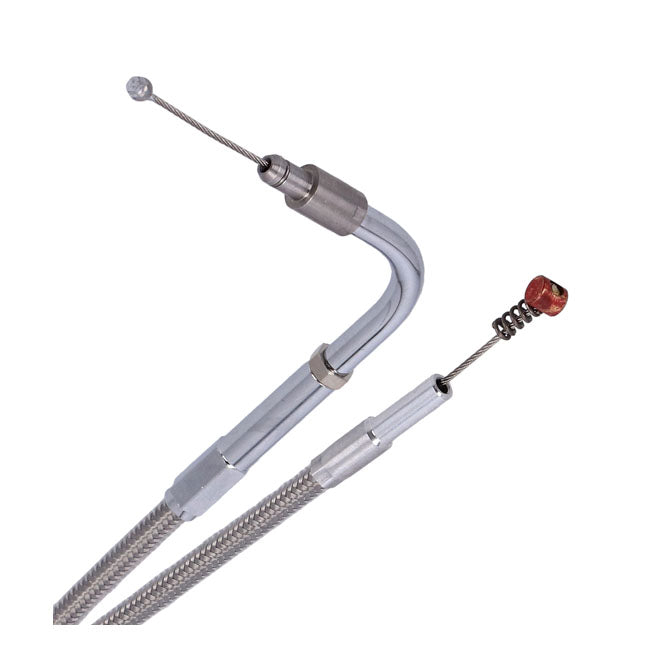 Barnett, idle cable braided +12" CABLES THROTTLE PUSH Barnett