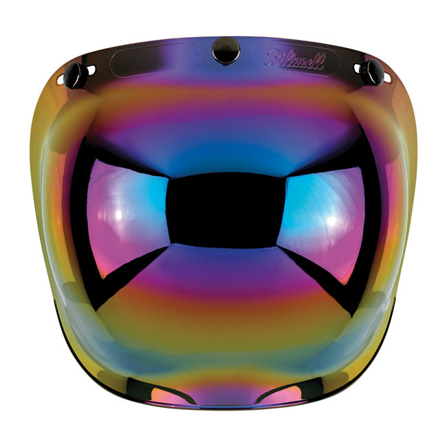 Biltwell Bubble Shield Anti-Fog, Rainbow Mirror Helmets Biltwell