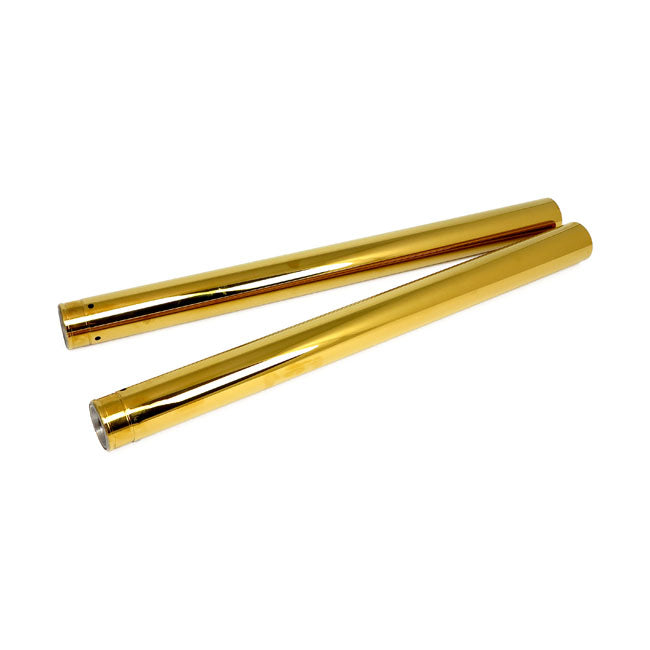 CC Eng. 41mm fork tubes, TNC gold. 20-1/4" OAL FORK TUBES Custom Cycle Engineering