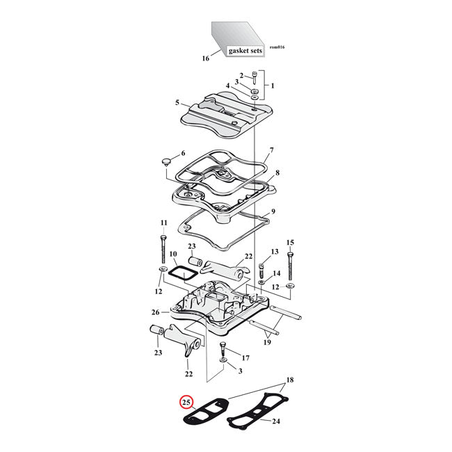 Cometic, right rocker cover gasket. Fiber ROCKER COVERS GASKETS AND SEALS Cometic