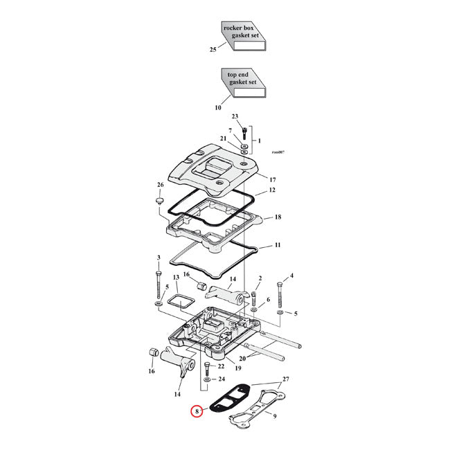 Cometic, right rocker cover gasket. Fiber ROCKER COVERS GASKETS AND SEALS Cometic