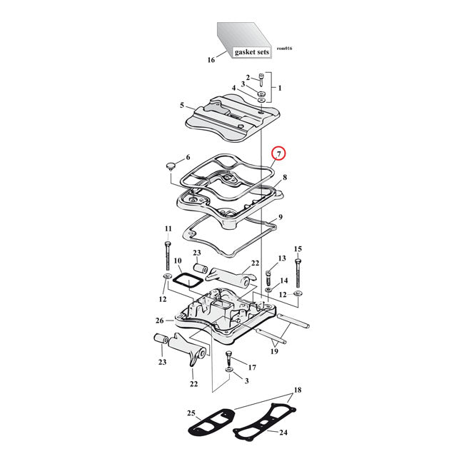 Cometic, upper rocker cover gasket. Rubber ROCKER COVERS GASKETS AND SEALS Cometic