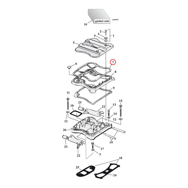 Cometic, upper rocker cover gasket. Cork ROCKER COVERS GASKETS AND SEALS Cometic