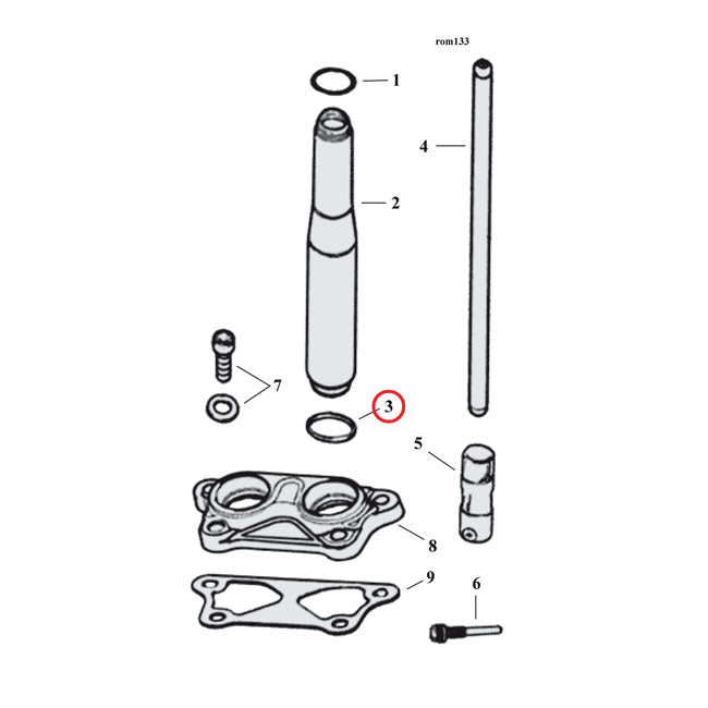Cometic o-ring, pushrod cover. Lower PUSHROD COVERS GASKETS AND SEALS Cometic