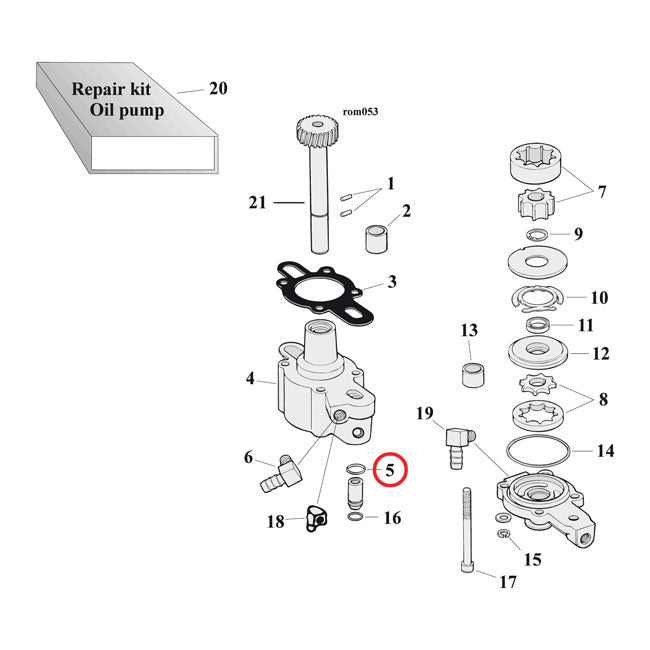 Cometic o-ring, cyl. head / oil pump body / crankcase OIL PUMP SEALS Cometic