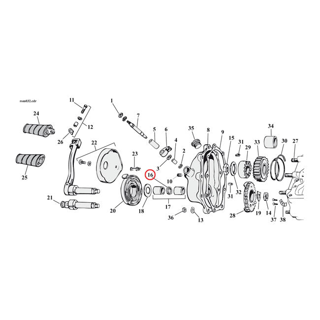 Cometic flat O-ring, kickstart shaft STARTER MOTOR GASKETS AND SEALS Cometic