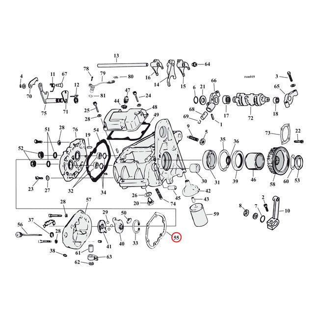 Cometic, gasket transmission end cover. Fiber TRANSMISSION GASKETS END COVER Cometic