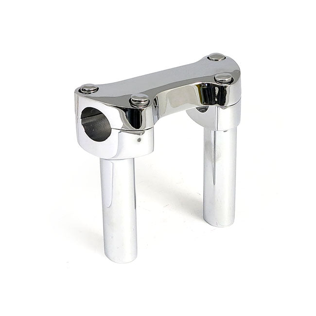4.5" Rise Handlebar Riser Set + Top Clamp. Chrome Risers Mcs