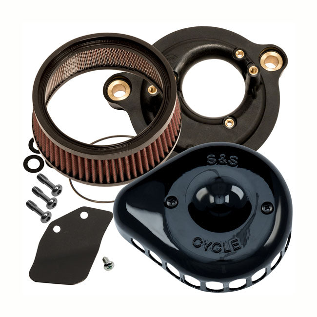 S&S Cycle Mini Teardrop Stealth Air Cleaner Kit Air Cleaner S&S Cycle Gloss Black 17-23 Milwaukee Eight