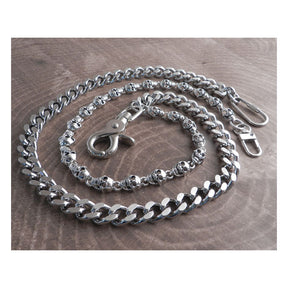 Amigaz Pewter Skull & Cut Leash Double Wallet Chain Wallets Amigaz