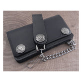 Amigaz Black Leather Biker Chain Wallet Wallets Amigaz