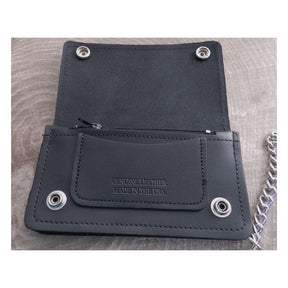 Amigaz Black Leather Biker Chain Wallet Wallets Amigaz