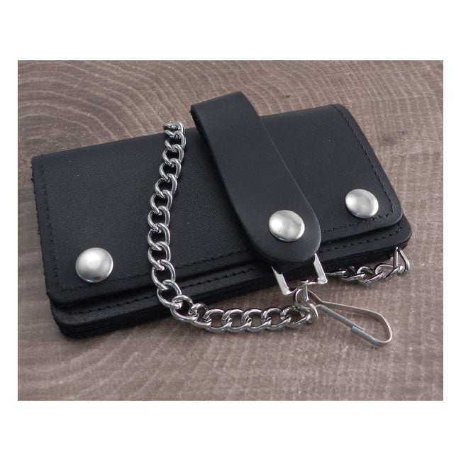 Amigaz Black Leather Biker Chain Wallet Wallets Amigaz