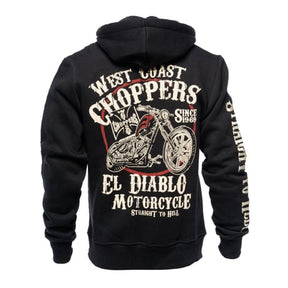 WCC El Diablo Zip Hoodie, Black Hoodie West Coast Choppers