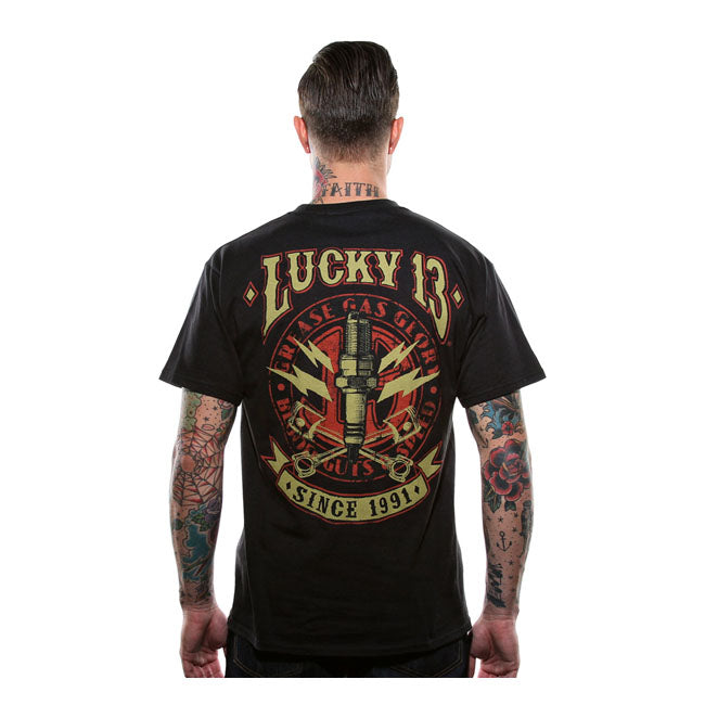 Lucky 13 Amped T Shirt Black Lucky 13