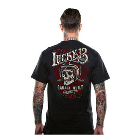 Lucky 13 Skull Built T Shirt Black Lucky 13
