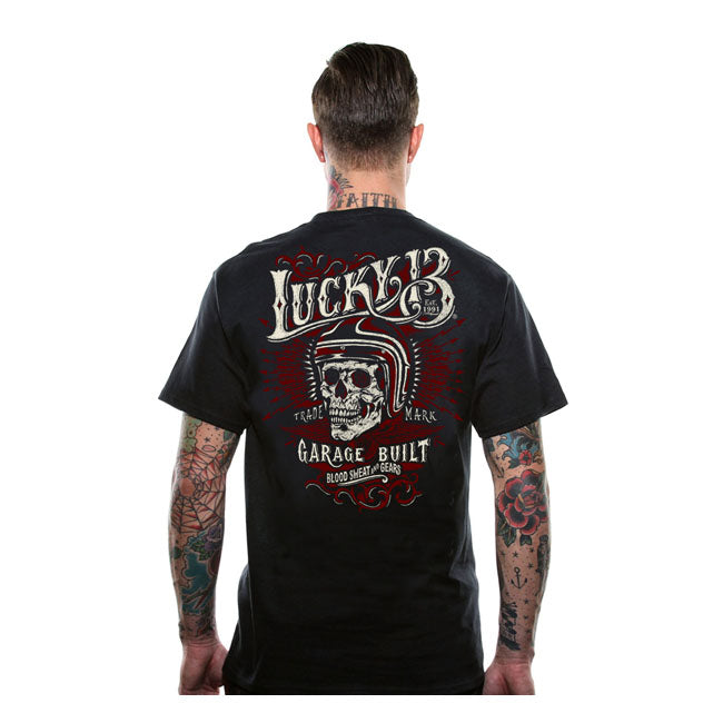 Lucky 13 Skull Built T Shirt Black Lucky 13