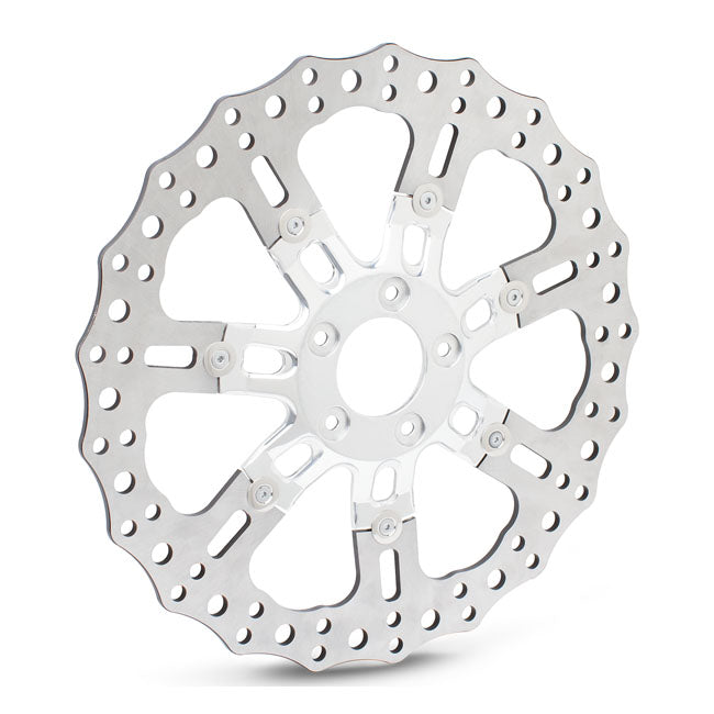 Arlen Ness 14" 7 Valve Wheel Front Brake Rotor, Chrome Brake Rotors Arlen Ness