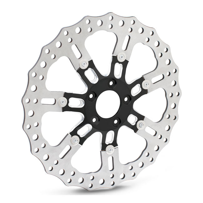 Arlen Ness 14" 7 Valve Wheel Brake Rotor, Black Brake Rotors Arlen Ness