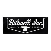 Biltwell Shield logo shop banner black/white DEALER SIGNS Biltwell