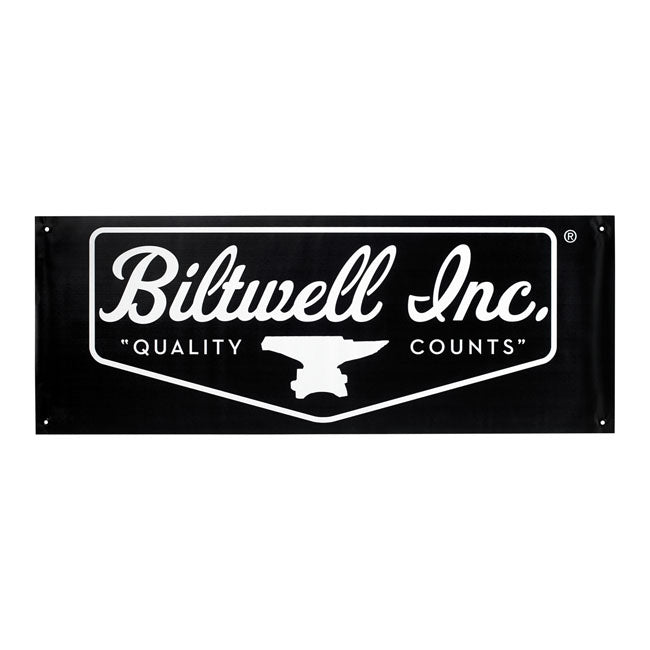 Biltwell Shield logo shop banner black/white DEALER SIGNS Biltwell