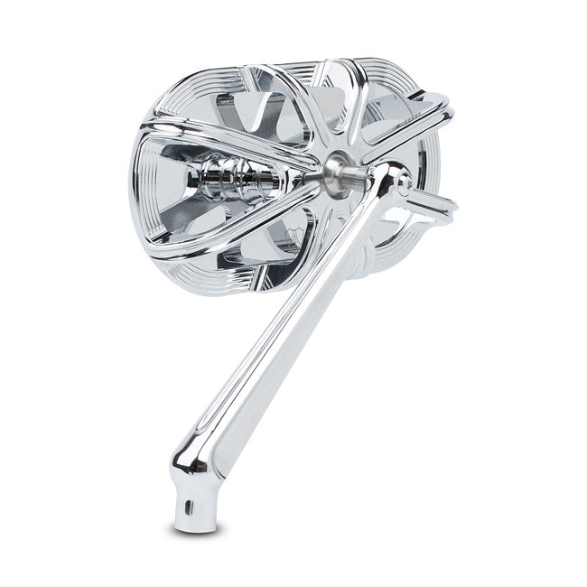 Arlen Ness, 10-gauge caged mirror left hand chrome MIRRORS Arlen Ness