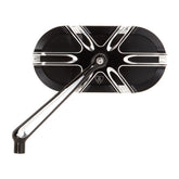 Left Deep Cut Forged Mirror, Black Mirrors Arlen Ness