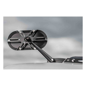 Right Deep Cut Forged Mirror, Black Mirrors Arlen Ness