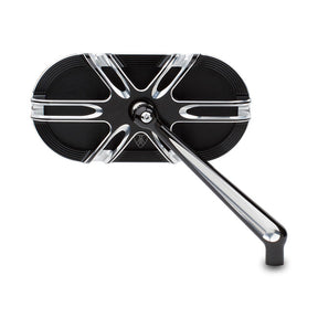 Right Deep Cut Forged Mirror, Black Mirrors Arlen Ness
