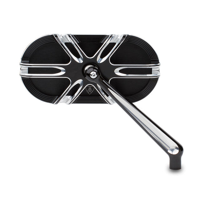 Right Deep Cut Forged Mirror, Black Mirrors Arlen Ness