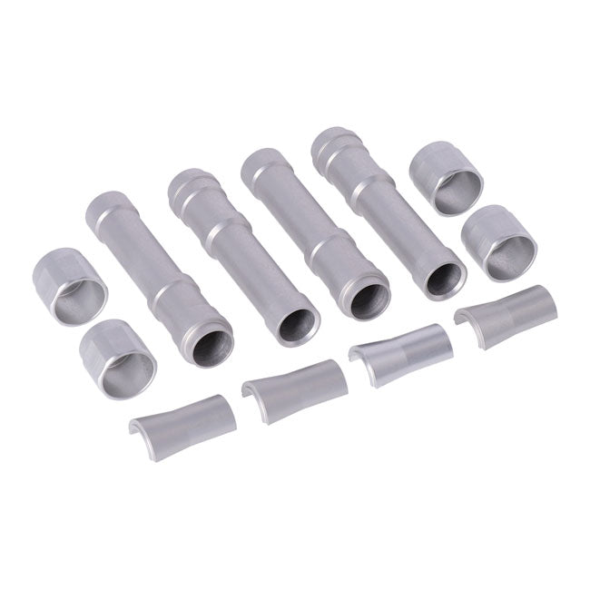 Dippert, Twin Cam Aluminum Pushrod Cover Set. Silver Pushrod Covers Dippert