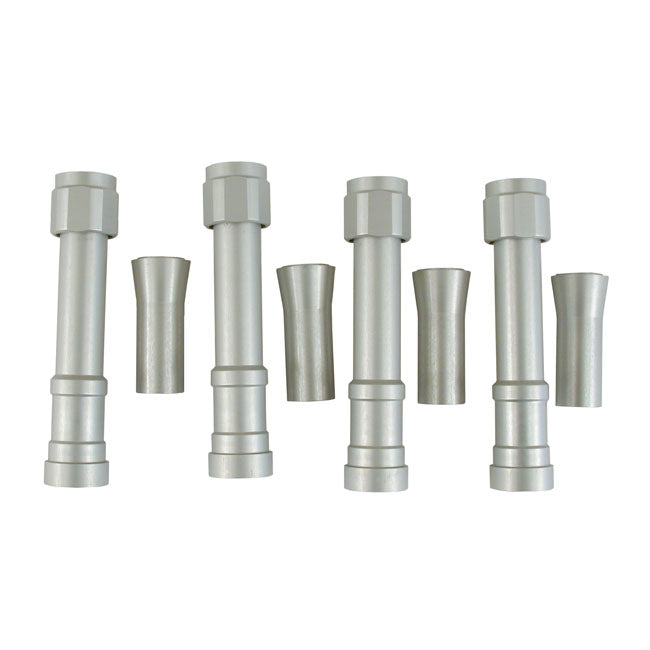 Dippert, Panhead Aluminum Pushrod Cover Set. Silver Pushrod Covers Dippert