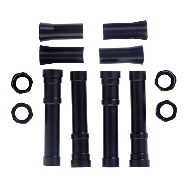 Dippert, Panhead Aluminum Pushrod Cover Set. Black Pushrod Covers Dippert