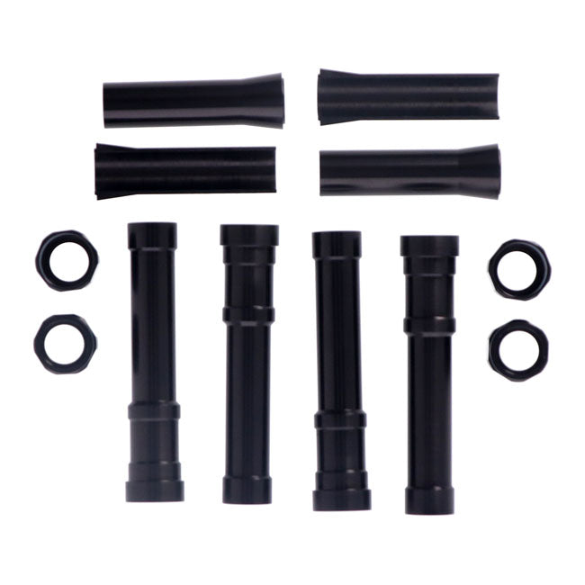 Dippert, Shovel Aluminum Pushrod Cover Set. Blsck Pushrod Covers Dippert