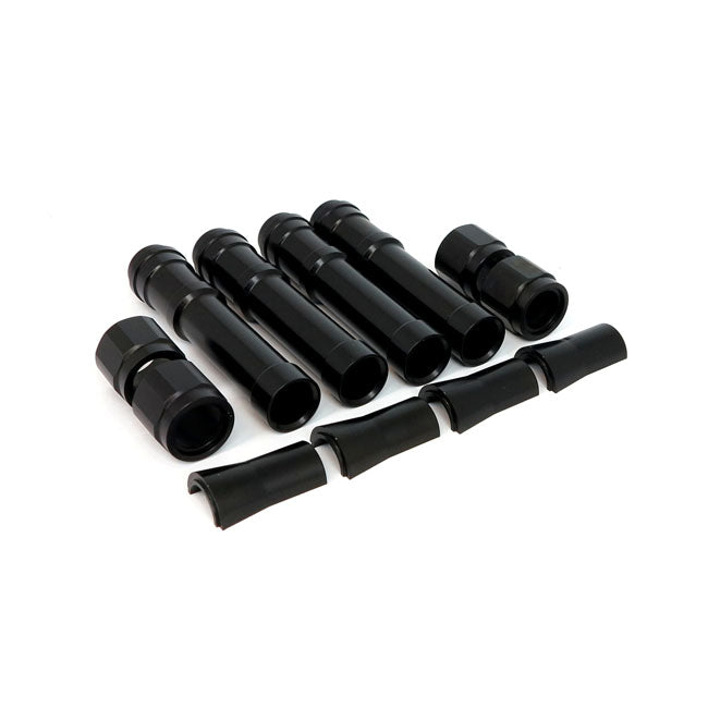 Dippert, Twin Cam Aluminum Pushrod Cover Set. Black Pushrod Covers Dippert
