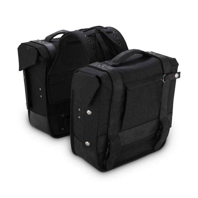 Burly Brand Saddlebag Throwover Blk Saddlebags Burly Brand
