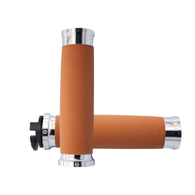 Avon custom grips chrome tan GRIPS Avon Grips