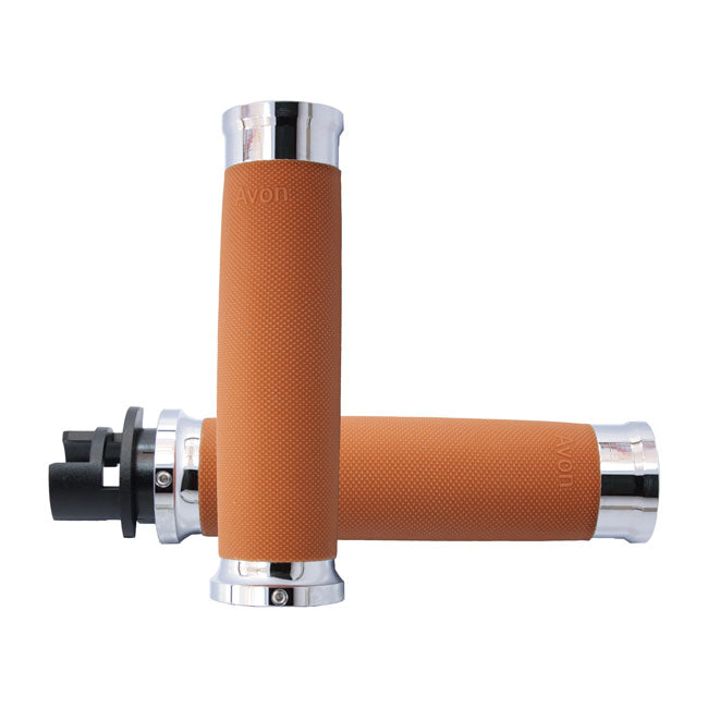 Avon custom contour grips chrome tan GRIPS Avon Grips