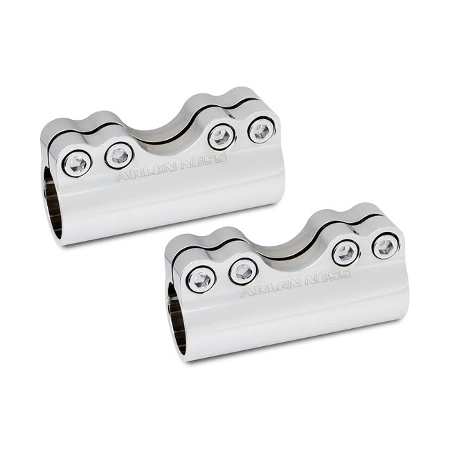 Arlen Ness Modular Adjustable Handlebar Clamps 1", Chrome Handlebar Adapters Arlen Ness