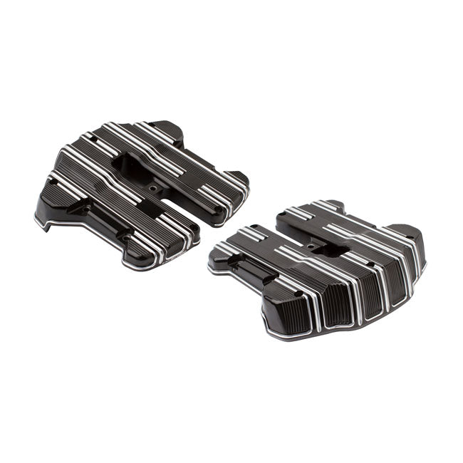 Arlen Ness, 10-Gauge rocker cover set. Black ROCKER COVERS Arlen Ness