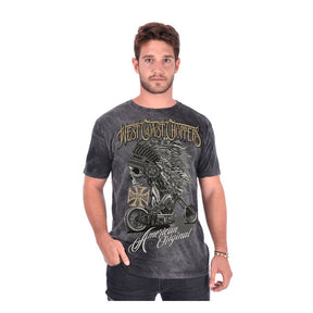 West Coast Choppers "Chief" T-Shirt - Dark & Grey T-Shirt West Coast Choppers S