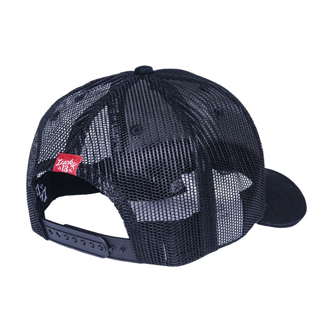 Lucky 13 Fast & Loud Adj Trucker Cap Black Caps Lucky 13
