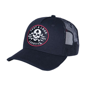 Lucky 13 Fast & Loud Adj Trucker Cap Black Caps Lucky 13