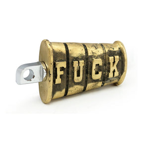 Wannabe Choppers, Kicker Pedal ''Fuck''. Cast Brass Kickstart Pedals Wannabe Choppers