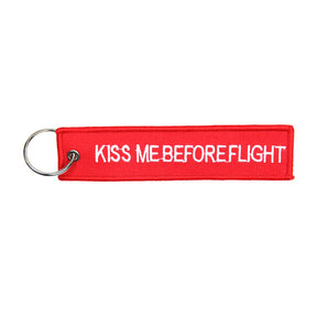 Kiss Me Before Flight keychain red KEYCHAINS Army Surplus